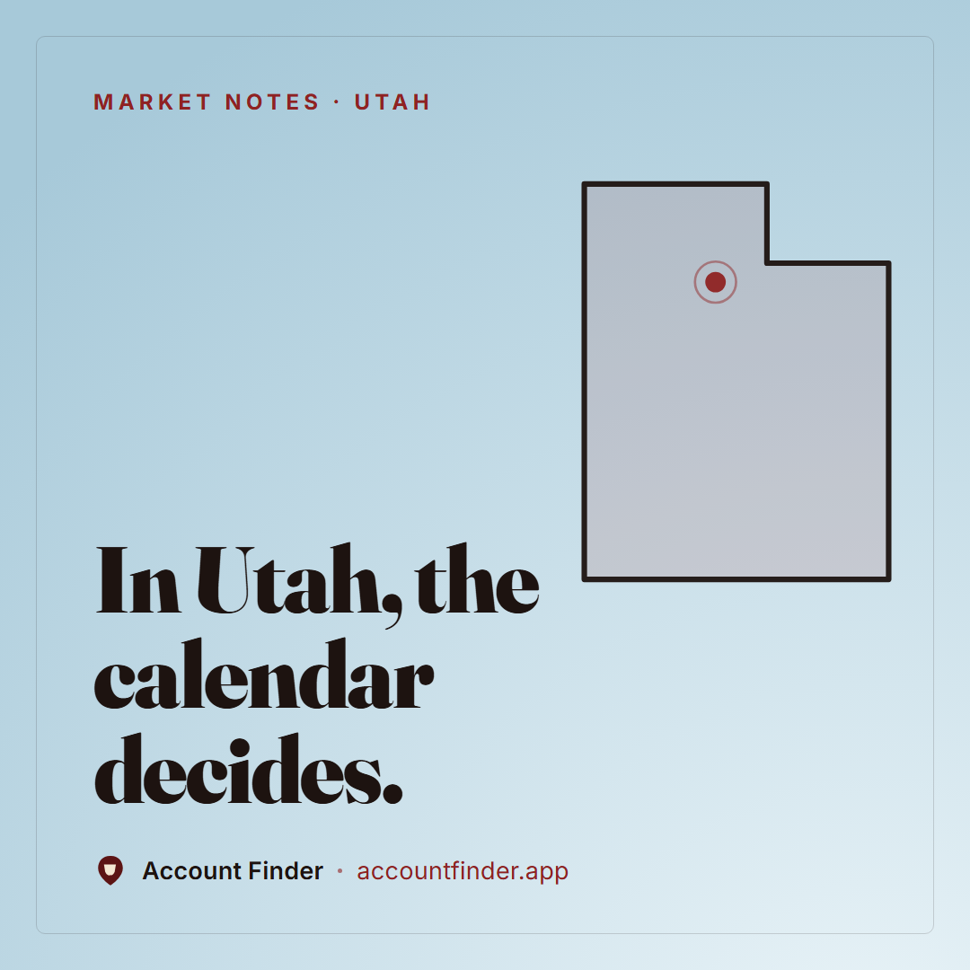 In Utah, the calendar decides - field-guide card
